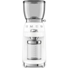 Smeg 50s Style CGF01WHEU Coffee Grinder 150W in White - Retro Elegance for Perfect Coffee Every Time!